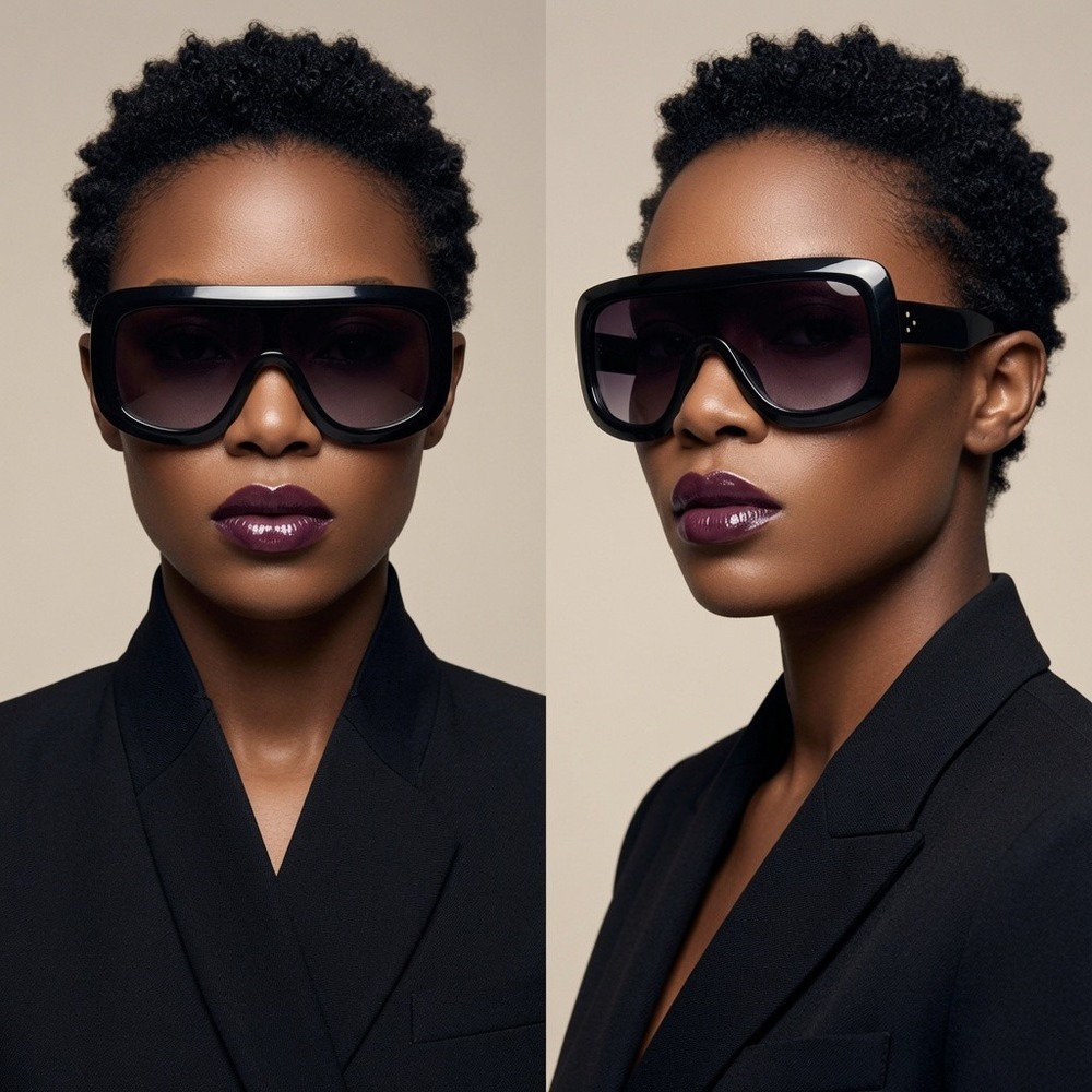 Oversized Flat Top Trendy Square Trapezoid Shape Fashion Mens Womens Sunglasses